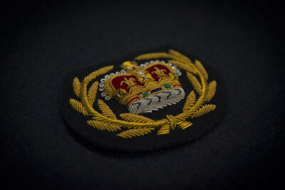 Hand Embroidered Army Crown Badge