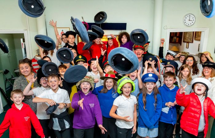 Haworth Primary School pupils in the Wyedean showroom
